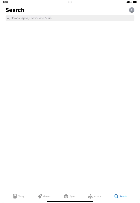 Press the search field.