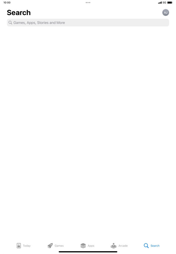 Press the search field.