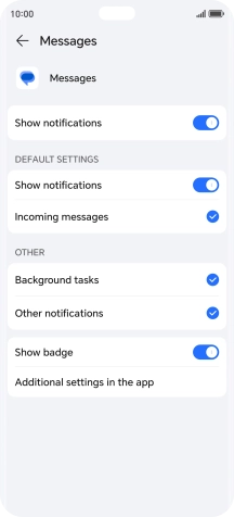 Press the indicator next to 