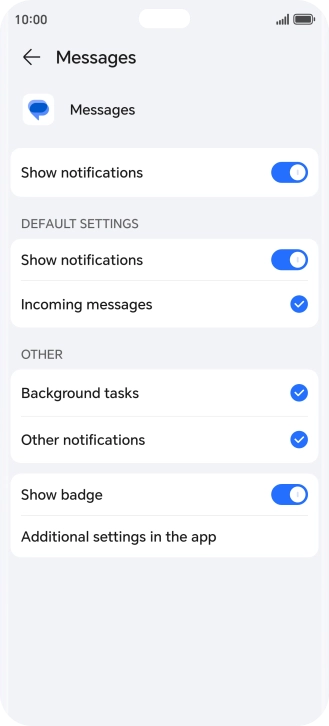 Press the indicator next to 