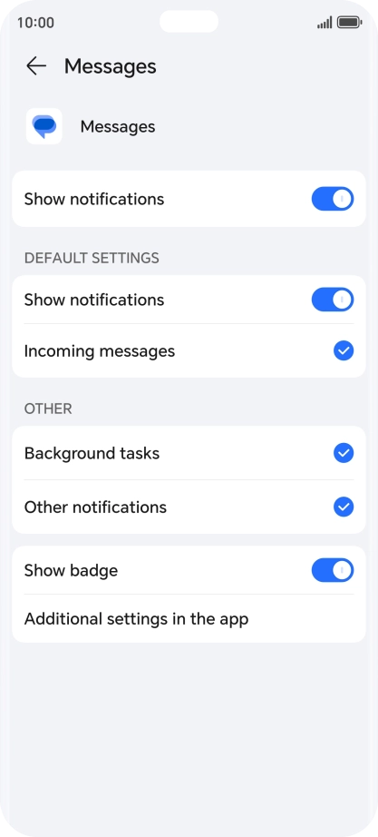 Press the indicator next to 