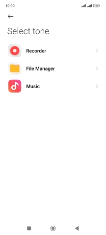 Press the required ring tone.