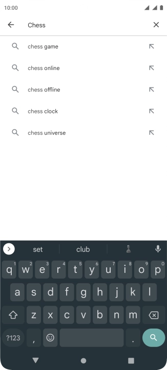 Key in the name or subject of the required app and press the search icon.