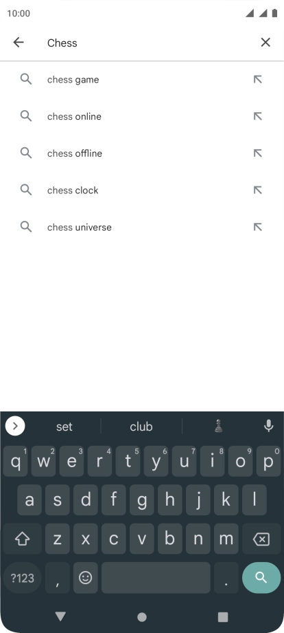Key in the name or subject of the required app and press the search icon.