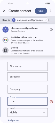 Press the required Google account.