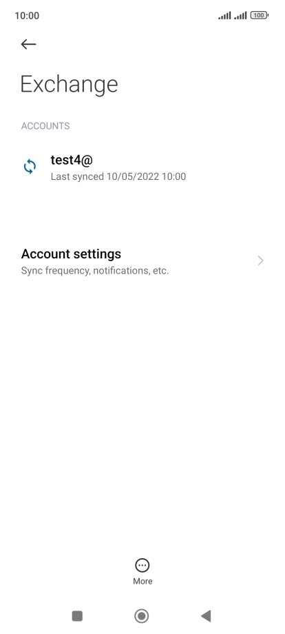 Press the required email account. Press the required email account.