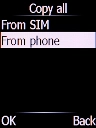 Select From phone and press the Left selection key.