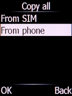 Select From phone and press the Left selection key.