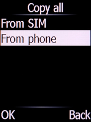 Select From phone and press the Left selection key.