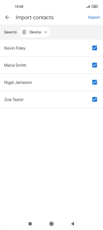 Press the fields next to the required contacts to select them.
