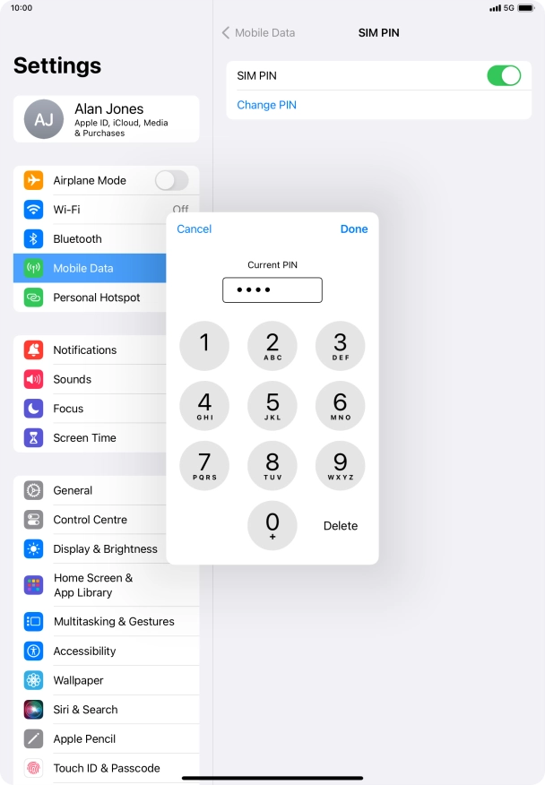 Key in your current PIN and press Done.