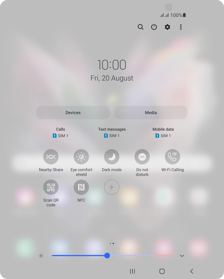 Press the NFC icon to turn the function on or off.