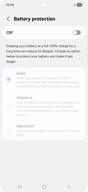 Press the indicator to turn the function on or off.