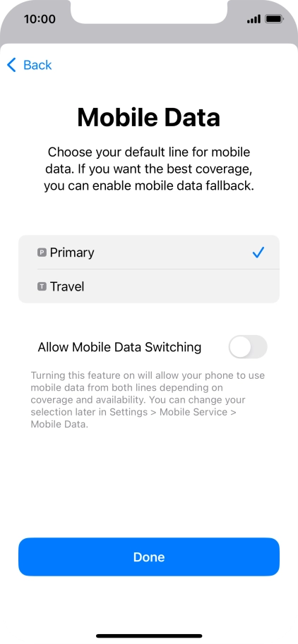 Press the indicator next to 