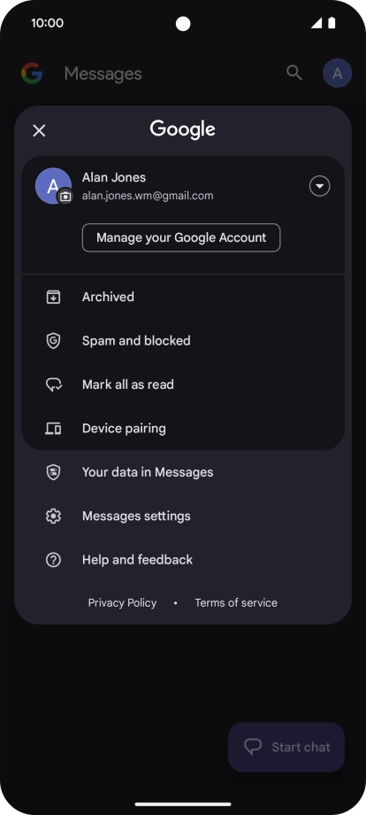 Press Messages settings. Press Messages settings.