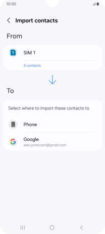 Press the required Google account.
