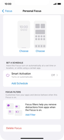 Press the required setting below 