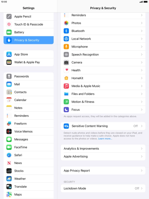 Press App Privacy Report.
