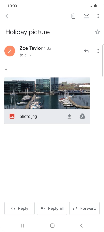 If an application is open on your phone, such as a Mail, you can also use the functions available here, e.g.: Reply to this email.