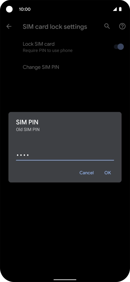Key in your current PIN and press OK. Key in your current PIN and press OK.