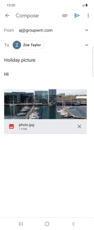 Press the send icon when you've finished your email message.