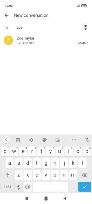 Press the required contact. Press the required contact.