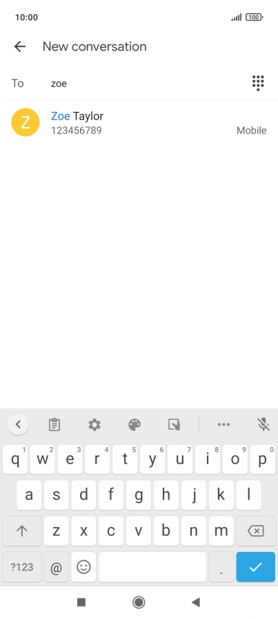 Press the required contact. Press the required contact.