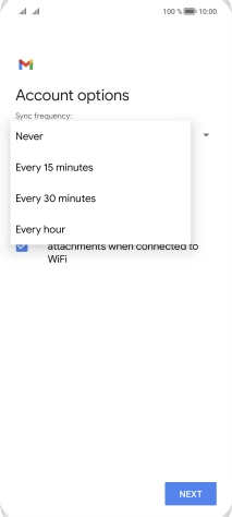 Press the required setting.