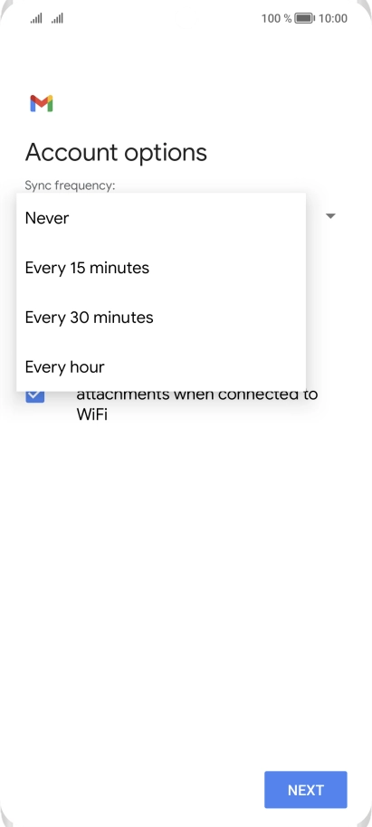 Press the required setting.