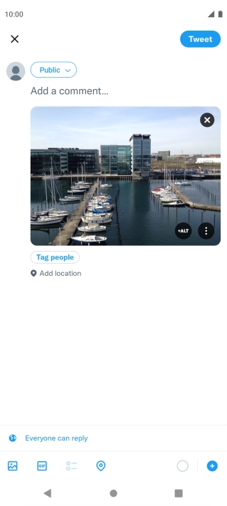 Press the text input field and key in the required text.