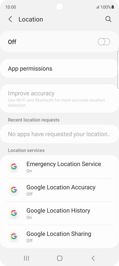 Press the indicator to turn the function on or off.