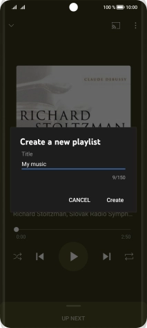 Key in a name for the playlist and press Create.