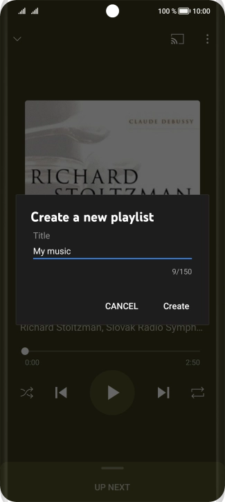 Key in a name for the playlist and press Create.