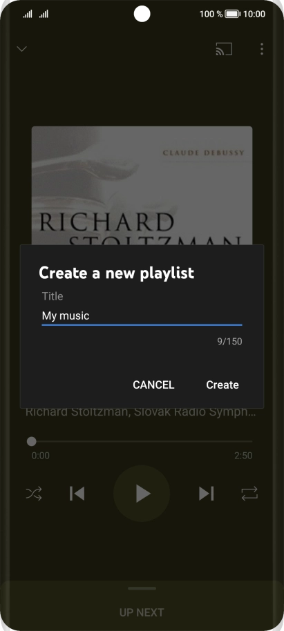 Key in a name for the playlist and press Create.