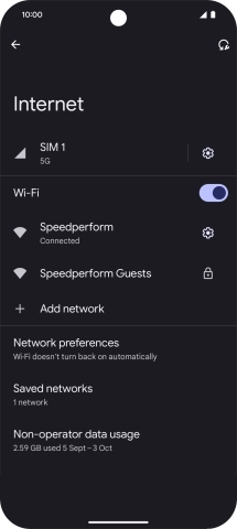 Press the settings icon next to the Wi-Fi network you're connected to.