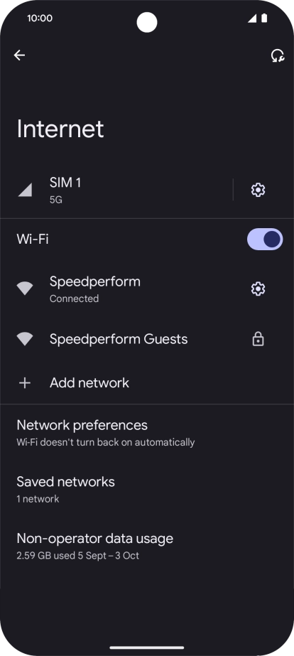 Press the settings icon next to the Wi-Fi network you're connected to.