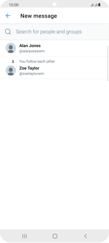 Press the search field.