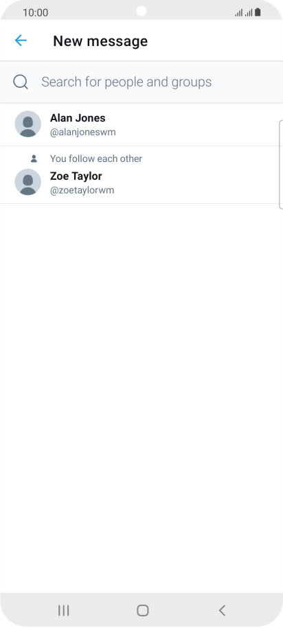 Press the search field.