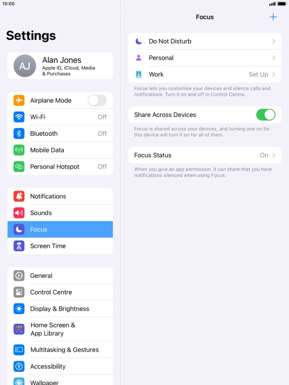 Press the required focus mode. Press the required focus mode.