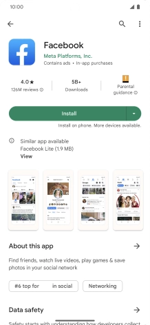 Press Install and follow the instructions on the screen to install the app.