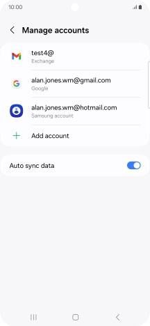 Press the required email account.