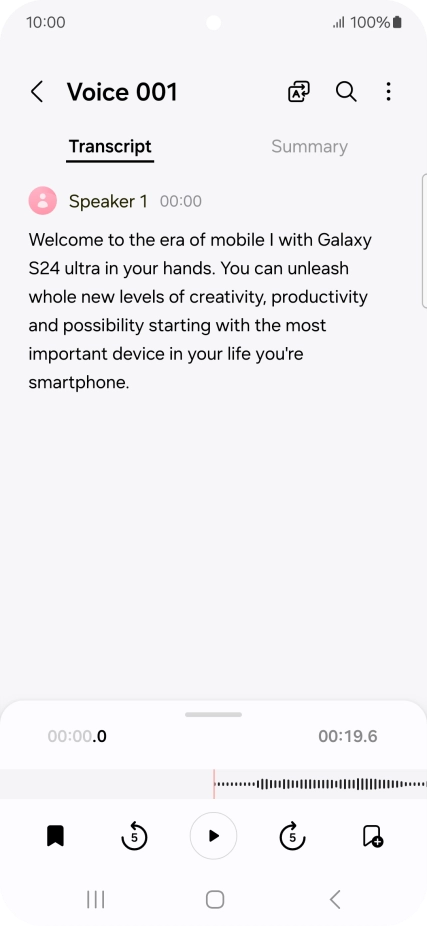 To view a summary of the text, press Summary.