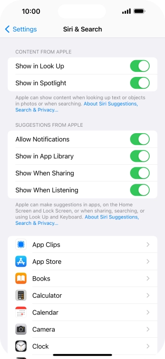 Press the required app. Press the required app.