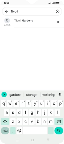 Press the required destination.