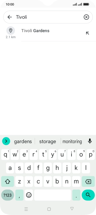 Press the required destination.