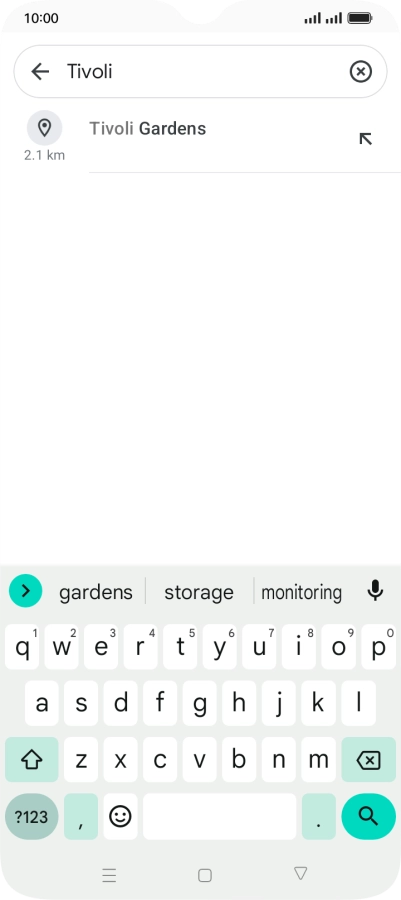 Press the required destination.