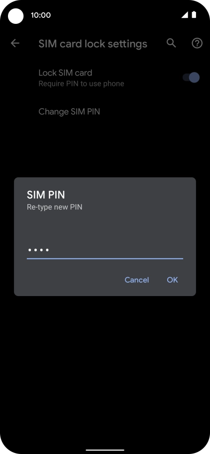 Key in the new PIN again and press OK.