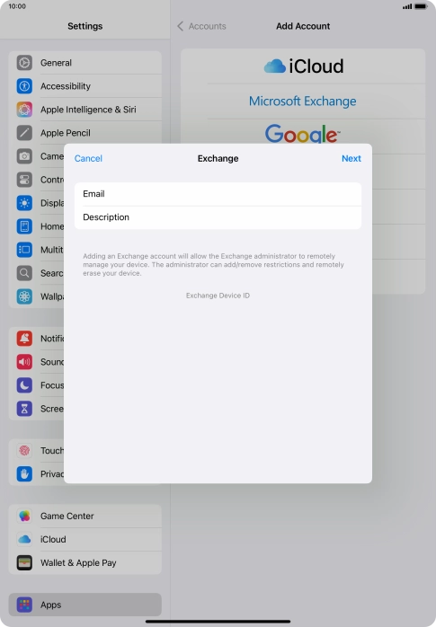 Press Description and key in the required name.