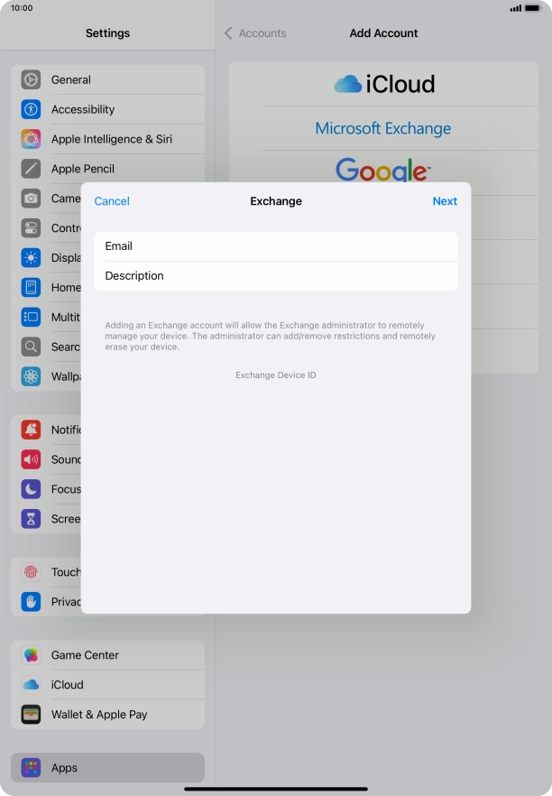 Press Description and key in the required name.