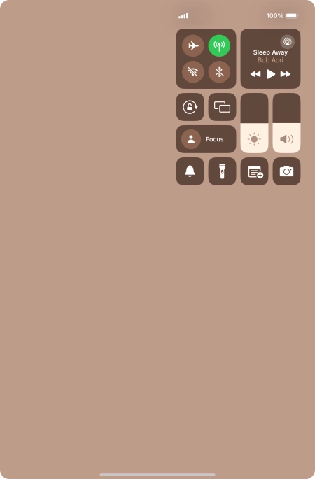 Press the required function to open an application or turn the function on or off.